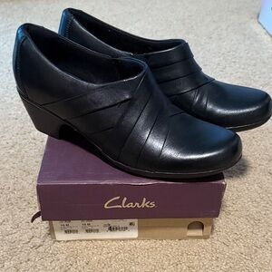 Clarks Women's Black Heeled Boots